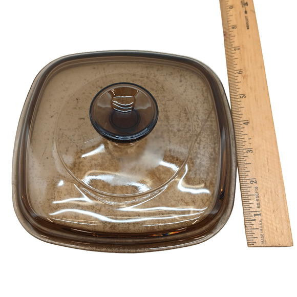 Vintage Pyrex A-7-C Amber Glass Lid 6.5" Vision Cookware Replacement Part - Picture 7 of 8